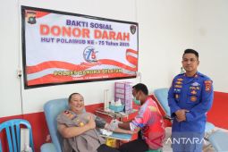 HUT Ke-75, Sat Polairud Bangka Selatan gelar donor darah