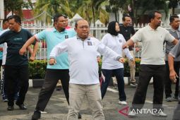 Kanwil Kemenkum Bengkulu gelar senam pagi bersama, wujudkan jiwa dan raga yang sehat