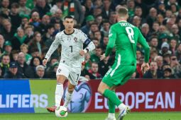 Kartu merah Cristiano Ronaldo warnai kekalahan Portugal 0-2 dari Irlandia