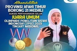 Khofifah bangga Jatim pertahankan juara umum OPSI 2025