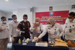 BNNP Gorontalo lakukan pemusnahan barang bukti kejahatan narkotika