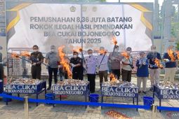 Bea Cukai Bojonegoro musnahkan 8,3 juta batang rokok ilegal