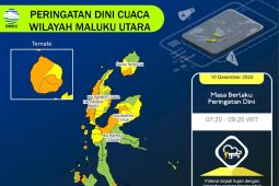BMKG imbau waspadai cuaca ekstrem di Malut hingga 13 Desember