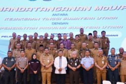 Bupati Samosir hadiri penandatanganan MoU pidana kerja sosial antara pemerintah daerah se-Sumut dengan Kejaksaan