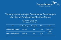 Garuda tambah penerbangan dari dan ke Pangkalpinang