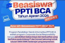 BCA buka batch 2 pendaftaran beasiswa PPTI