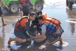 Tim SAR menyelamatkan empat wisatawan terseret ombak Pantai Parangtritis