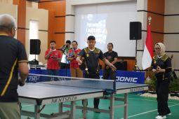 Rangkaian HUT ke-79 BPK, eksibisi tenis meja jadi wadah guyub Forkopimda