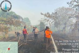 Karhutla landa dua kecamatan, Polres Kubu Raya lakukan pemadaman