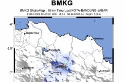 Gempa dangkal M2,9 guncang Kota Bandung Jumat siang