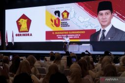 HUT Ke-18 Partai Gerindra  di DPR dihadiri elite partai hingga menteri