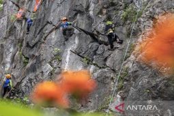 Ngeri-ngeri sedap! intip aksi 82 siswa Sekolah Alam Bandung memanjat tebing terjal di Padalarang