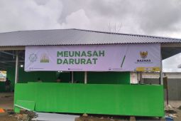 Masjid darurat dari BAZNAS sudah dimanfaatkan warga beribadah Ramadhan di lokasi bencana Sumatera