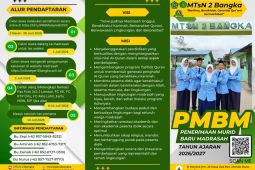 PMBM MTs Negeri 2 Bangka 2026/2027 dibuka, pendaftaran gratis