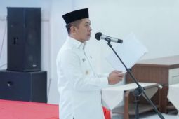 Bupati Karawang lantik kepala desa terpilih hasil Pilkades serentak sistem digital