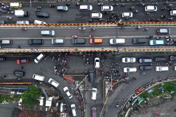 Kepadatan arus mudik di perbatasan Sidoarjo-Surabaya