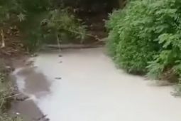 DLH Karawang uji lab sampel air sungai  berubah warna diduga tercemar limbah pabrik kertas