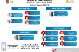 Sabtu, 4 April RSUD ZUS buka layanan rawat jalan sesi pagi dan siang