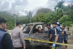 Mobil pick up terbakar di SPBU Padang Panjang Tabalong