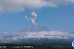 Semeru alami erupsi tiga kali dengan letusan hingga 1 kilometer