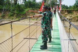 TNI rampungkan jembatan gantung terpanjang se Indonesia di Aceh Tamiang