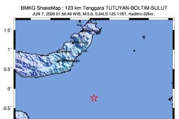 Gempa magnitudo 5,7 guncang wilayah Bolmong Timur