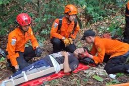 Tim SAR evakuasi warga yang jatuh saat cari melinjo di Gunung Gede