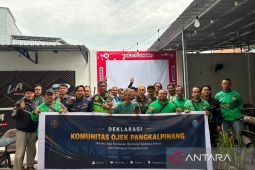 Komunitas Ojek Online Pangkalpinang deklarasi jaga kondusifitas, sebut keamanan kunci rezeki