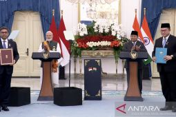 Prabowo dan Modi hadiri pengumuman 16 dokumen kerja sama Indonesia-India