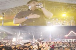 HUT Palas, Jen Manurung hibur ribuan warga di Lapangan Merdeka Sibuhuan