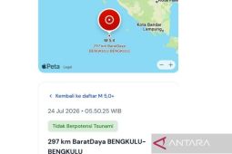 Gempa M5,4 guncang perairan pulau terluar Enggano