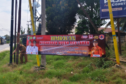 BPBD Balangan pasang spanduk imbauan cegah karhutla pada sejumlah wilayah