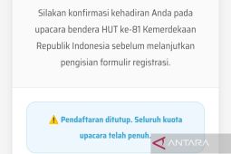 Kuota undangan upacara HUT Ke-81 RI hari pertama langsung penuh dalam waktu 1 jam