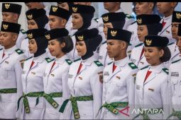 Paskibraka tingkat Nasional 2026 berfoto bersama