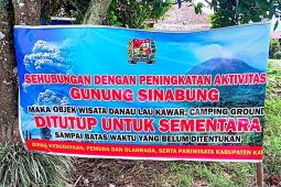 Aktivitas Sinabung meningkat, Pemkab Karo tutup sementara Danau Lau Kawar