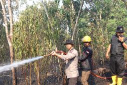 Kapolres Tabalong dan jajarannya lakukan pemadaman  ke lokasi karhutla