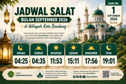 Jadwal Salat di Bandung hari ini Selasa 1 September 2026