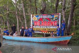 Polres Bangka Barat patroli DAS Kampak cegah  tambang ilegal