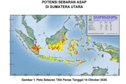 BMKG catat tiga titik panas terdeteksi di Sumatera Utara, salah satunya di Tapanuli Selatan