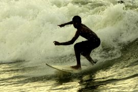 World junior professional surfers compete in Bali