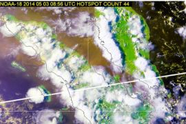 44 hotspots detected in Sumatra