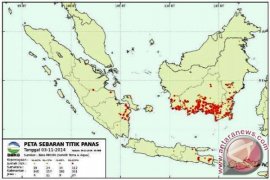 Jumlah titik panas di Sumsel berfluktuasi 