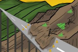 Jalan nasional Siantar - Parapat di Sumut longsor lagi