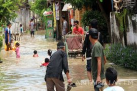 Belasan Rumah Ngawi Terendam Luapan Bengawan Solo