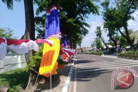 Pedagang Bendera Musiman di Pangkalpinang Mulai Ramai