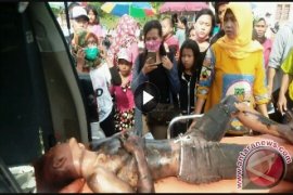 Seorang peserta lomba di Kota Jambi terjatuh dari batang pinang (Video)