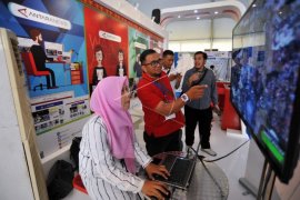 Ada permainan menarik di stan LKBN Antara selama pameran HPN