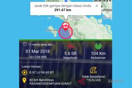 Gempa dirasakan warga Padangsidempuan Sumut