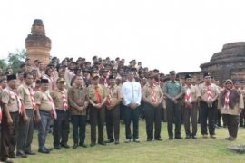 Ratusan Pramuka Penegak Ikuti Kemah Budaya di Candi Muara Takus
