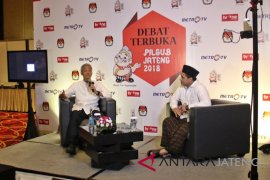 Ganjar-Yasin menyalami pendukung Sudirman-Ida setelah debat Pilgub
